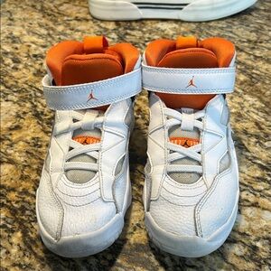 Nike Kids White and Orange High-Top Sneakers